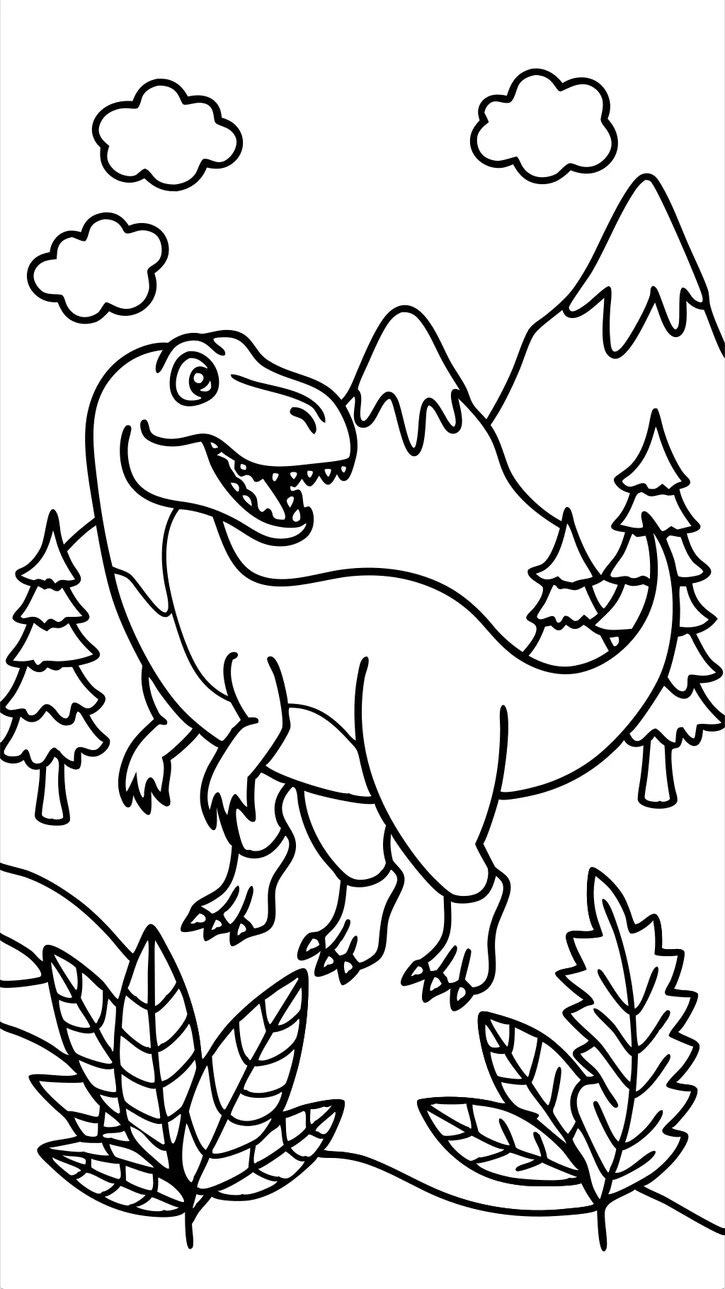 t rex coloring page free